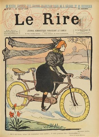 VARIOUS ARTISTS. LE RIRE. Group of 3 bound volumes. 1894-1897. Each approximately 12x9 inches, 30x23 cm.